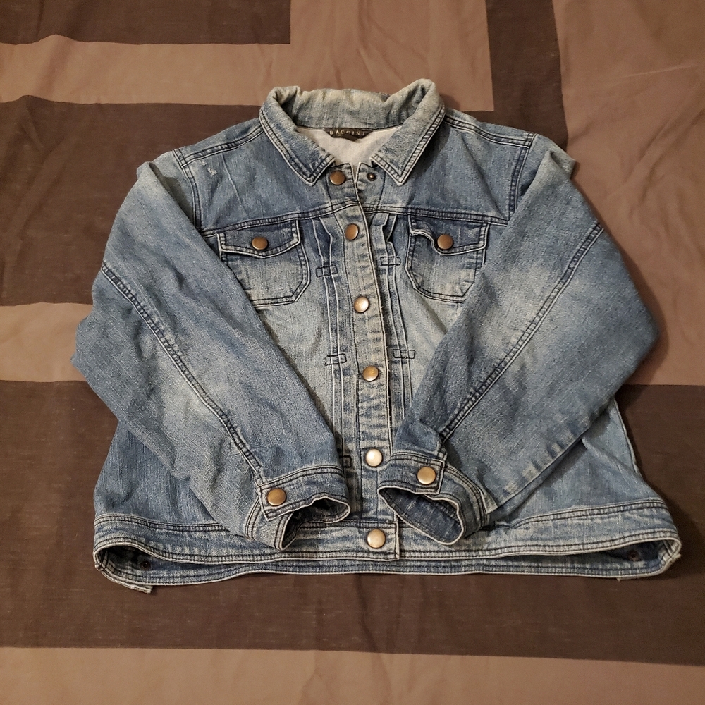 Baccini Blue 18/20 W Buttondown Longsleevs Collared Jean Jacket